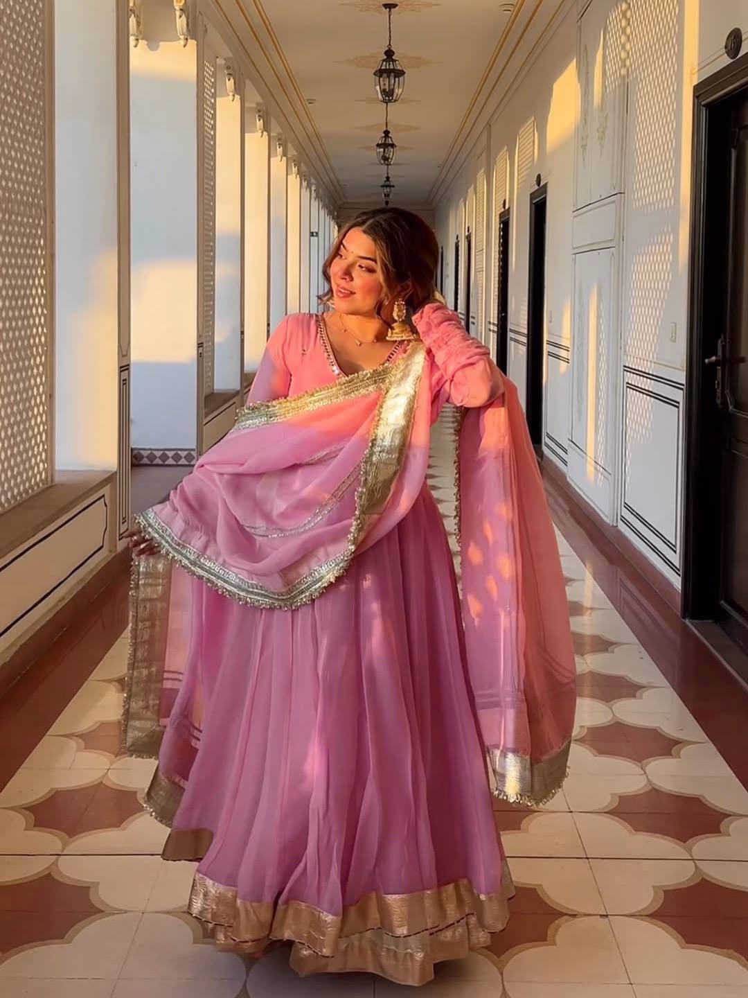 Zehvara Tabby Organza Anarkali Set