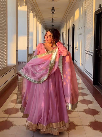 Zehvara Tabby Organza Anarkali Set