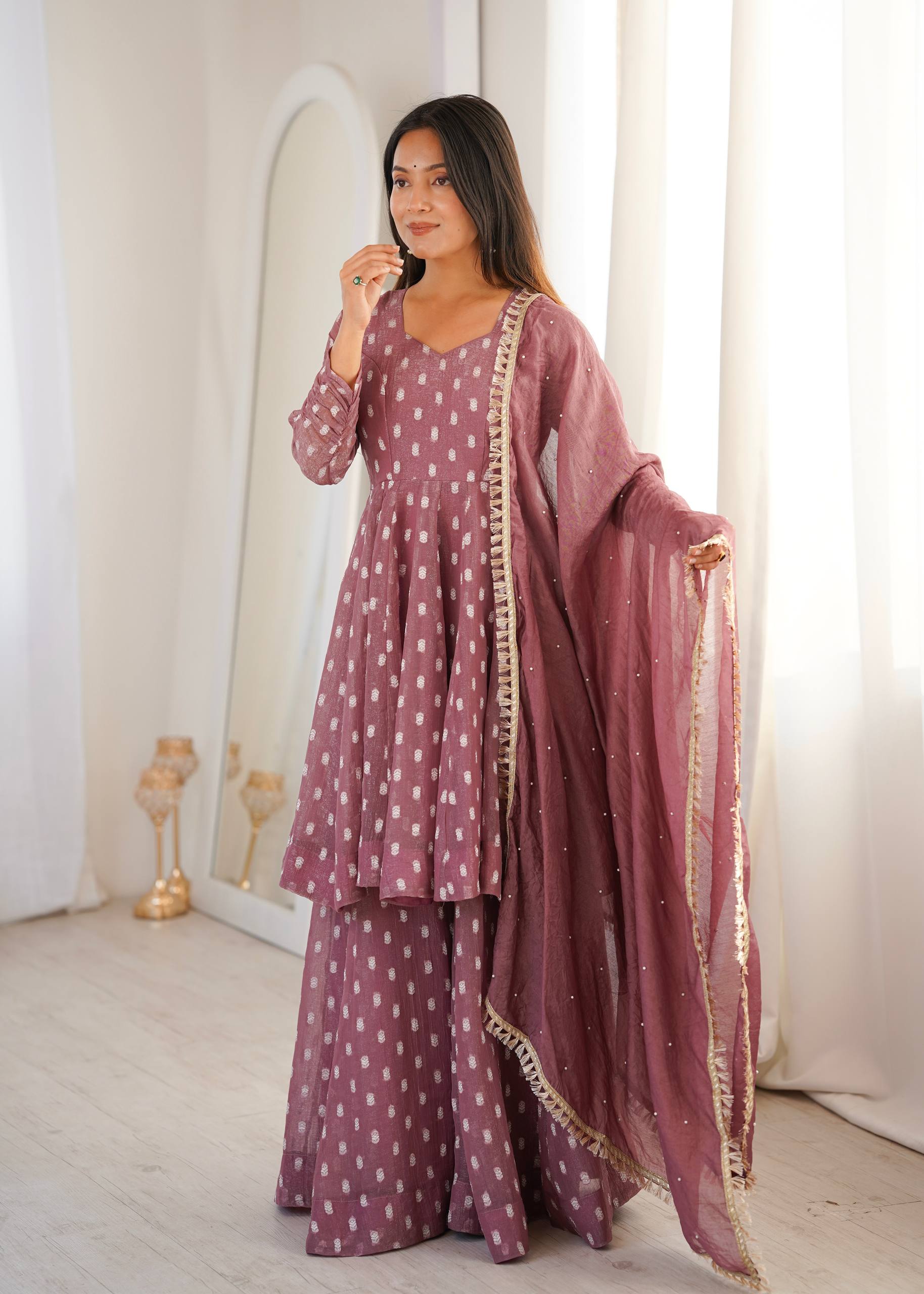 Saanvi Crunchy Silk Sharara Set