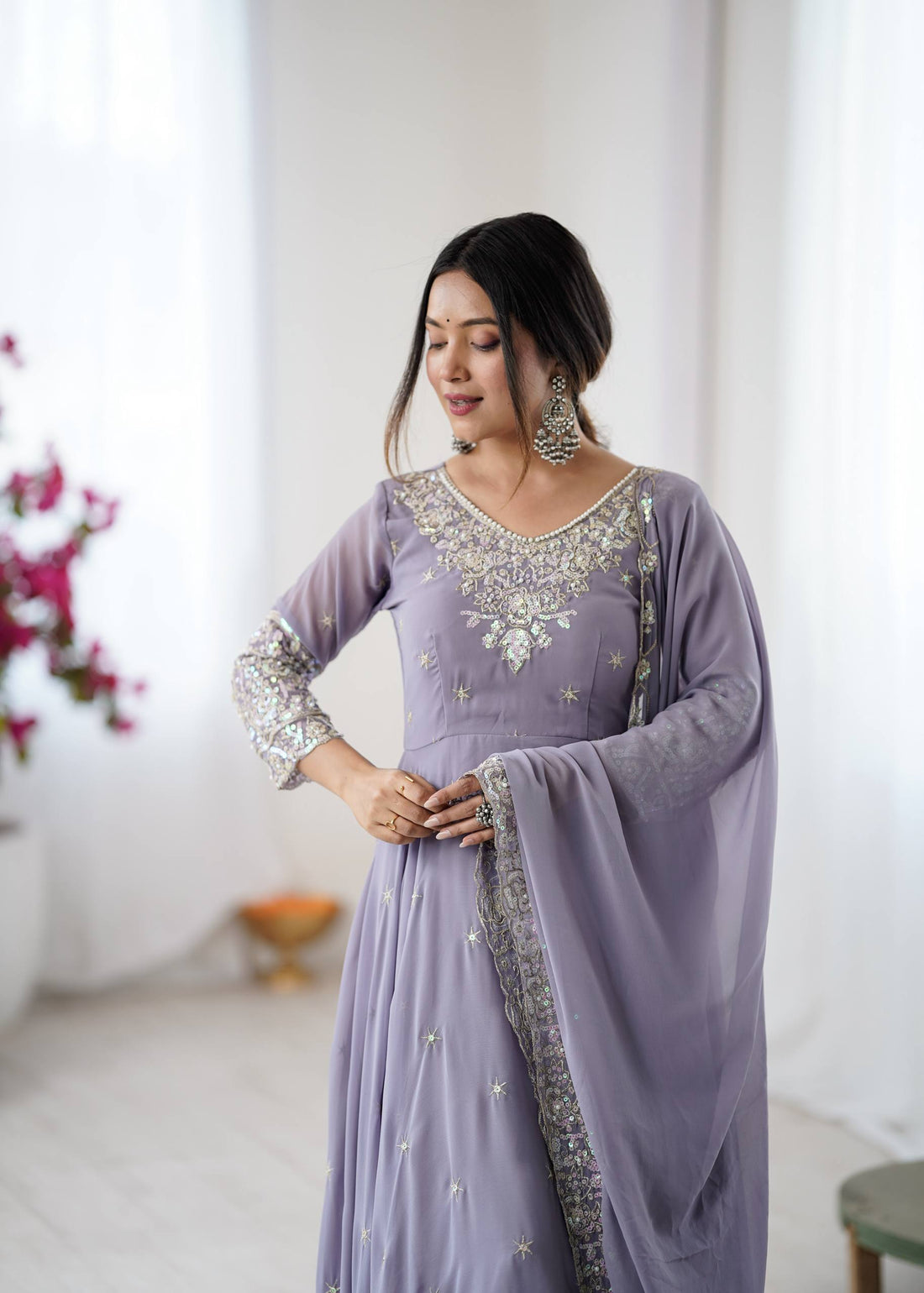 Meher Rainbow Sequence Anarkali Gown Set