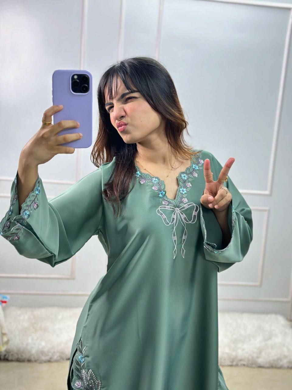 Zoya Aafreen Thread Sequence Farshi Salwar Suit Set