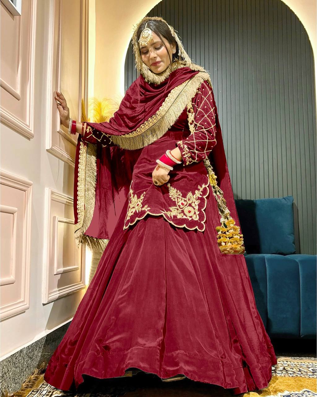 Meherza Luxe Crepe Lehenga Set
