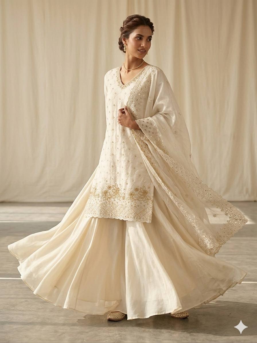 Anaya Ivory Palazzo Set