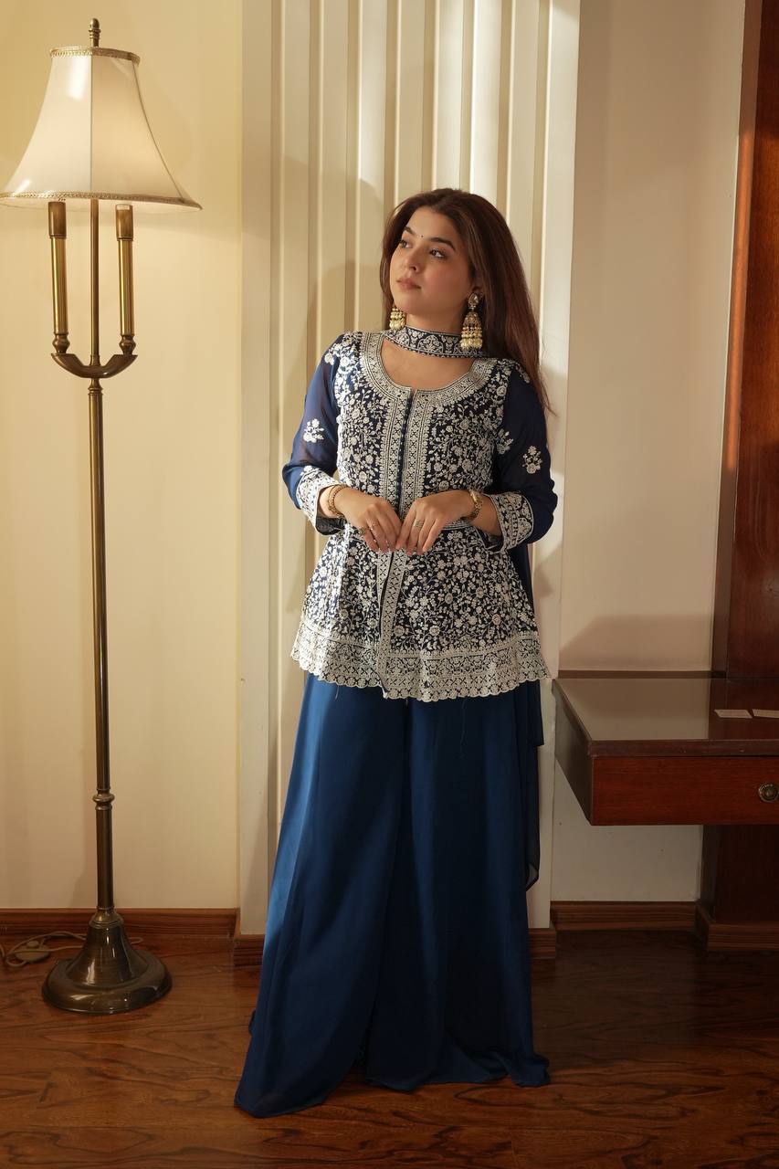 Royal Dual Tone Georgette Sharara Set