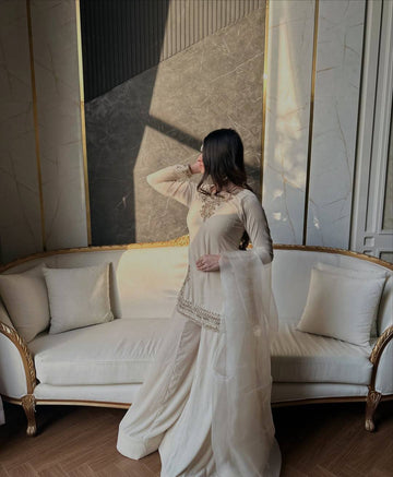 Avelira Satin Glow Sharara Set