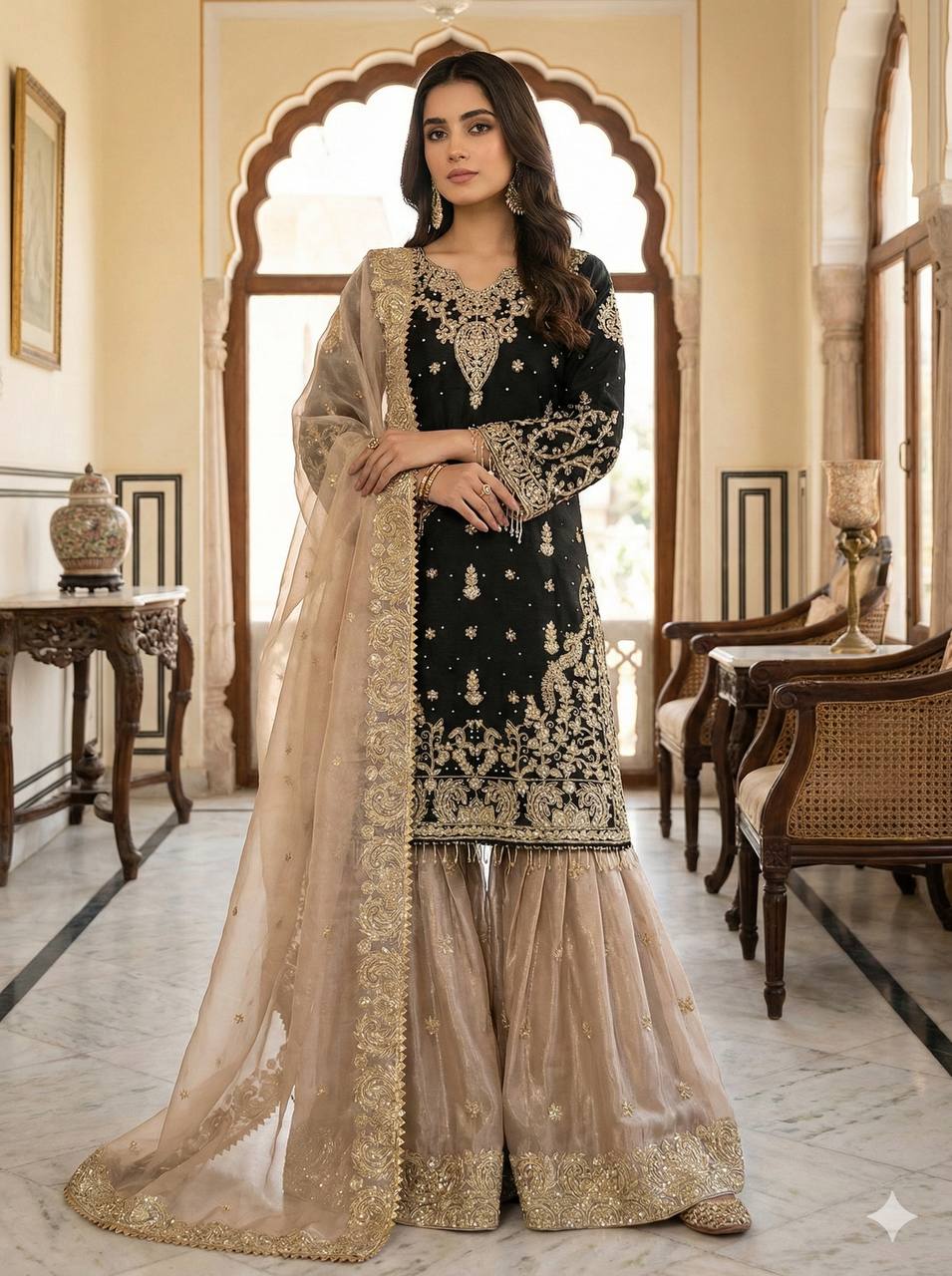 Azirra Dori Spark Sharara Set