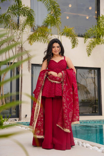 Nooraya Mukaish Sharara Set