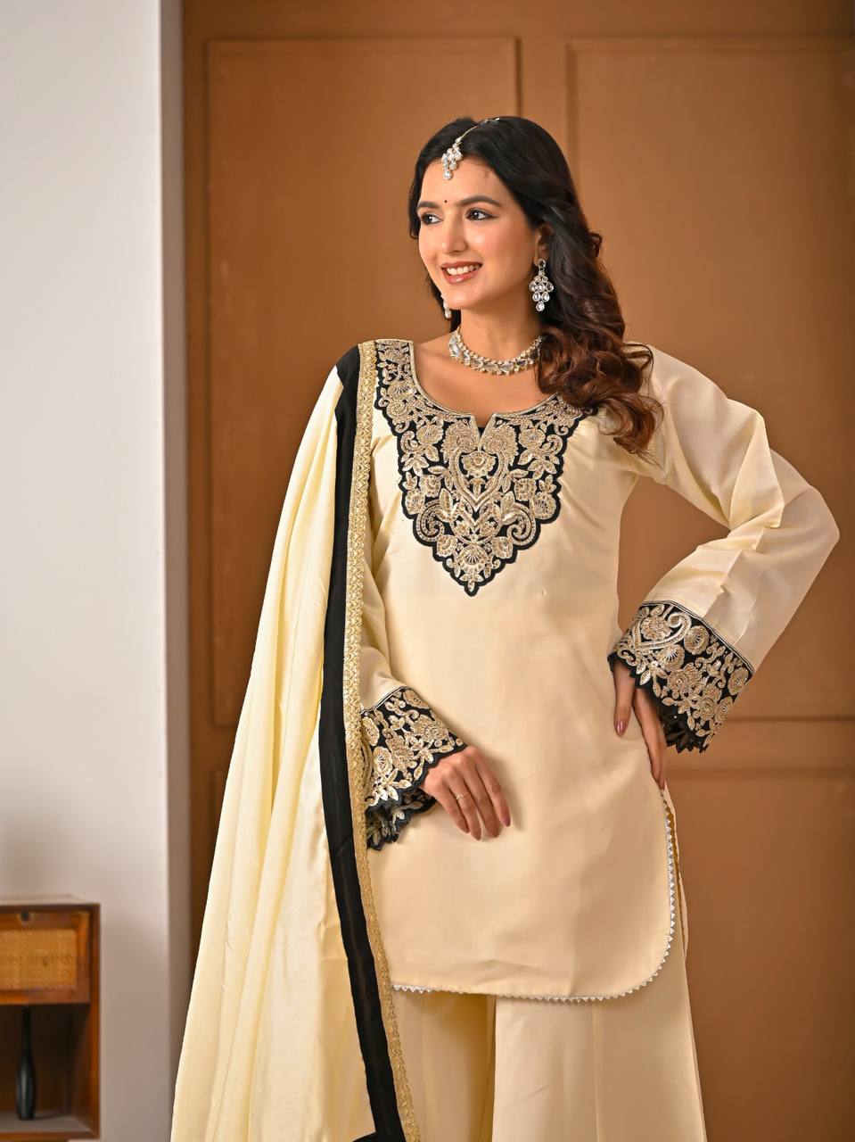 Ravina Roman Silk Diamond Sharara Set
