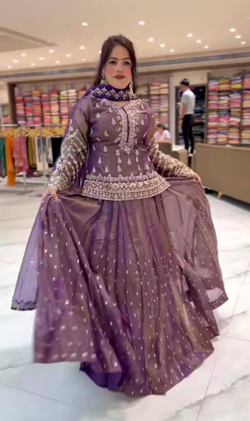 Zerina Simmer Silk Moti Lehenga Set