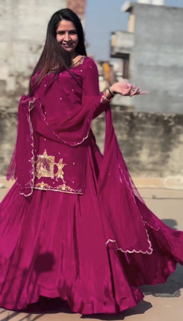 Zeraya Crep Silk Handwork Lehenga Set