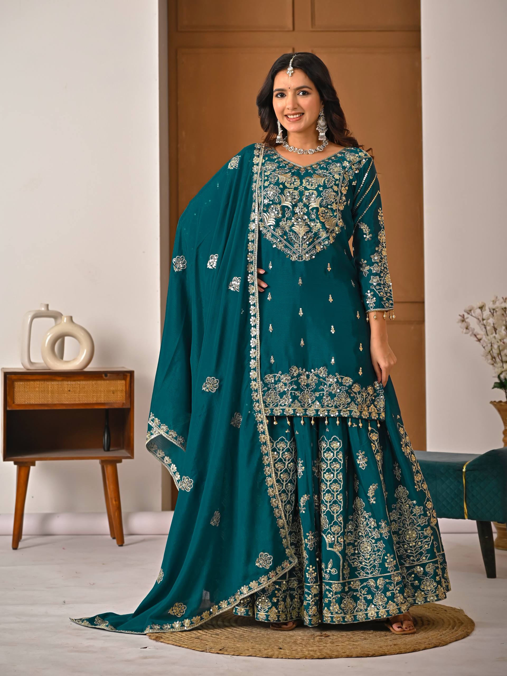 Azelra Chinnon Zari Lehenga Set