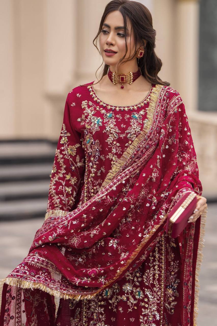 Zynara Georgette Beads Palazzo Set