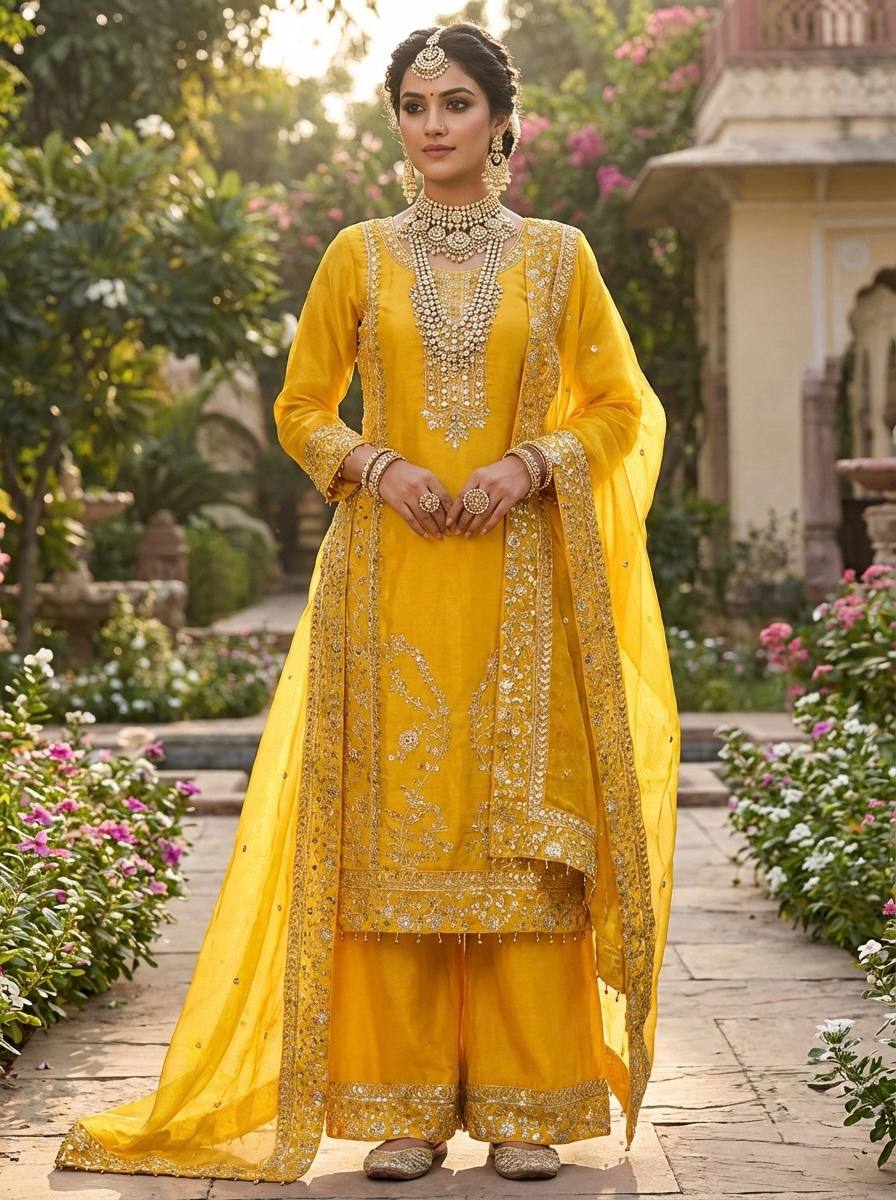 Azeera GMY Silk Sequence Palazzo Set