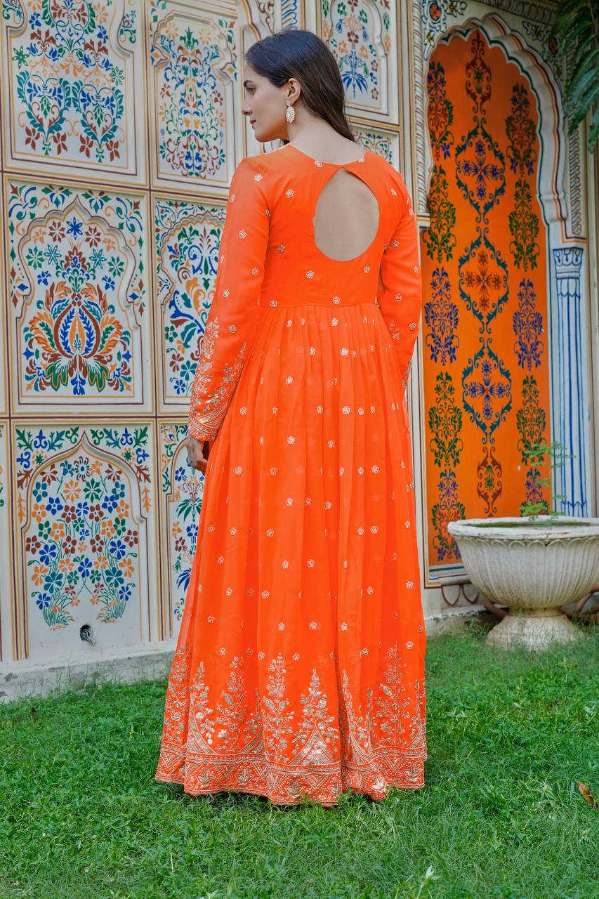 Neyrisa Georgette Flair Gown Set