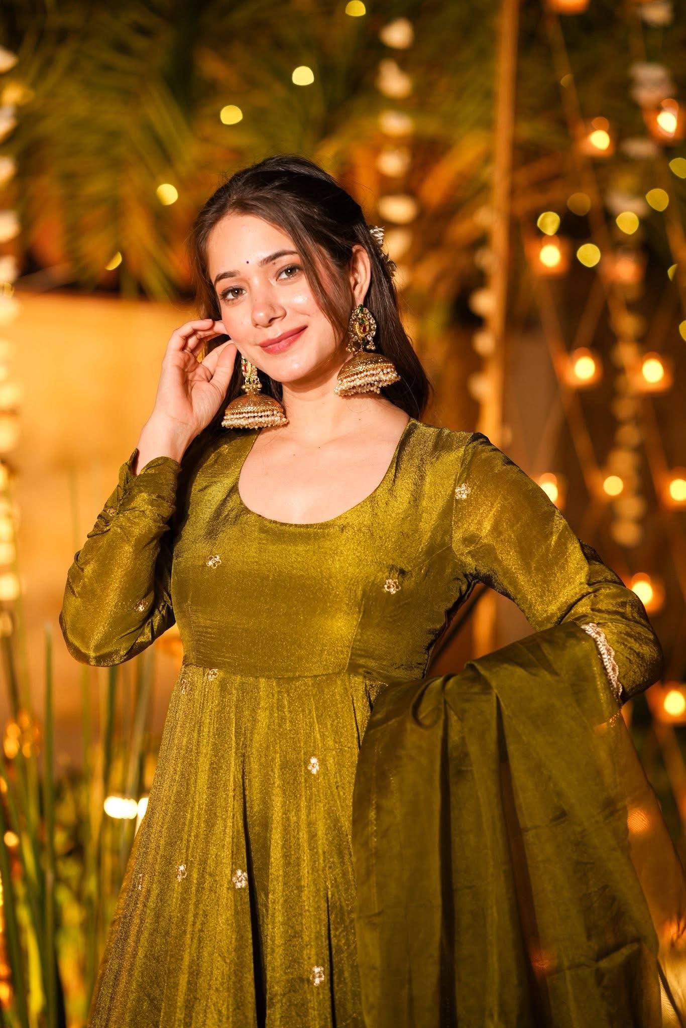 Ruviera Crunchy Silk Anarkali Set