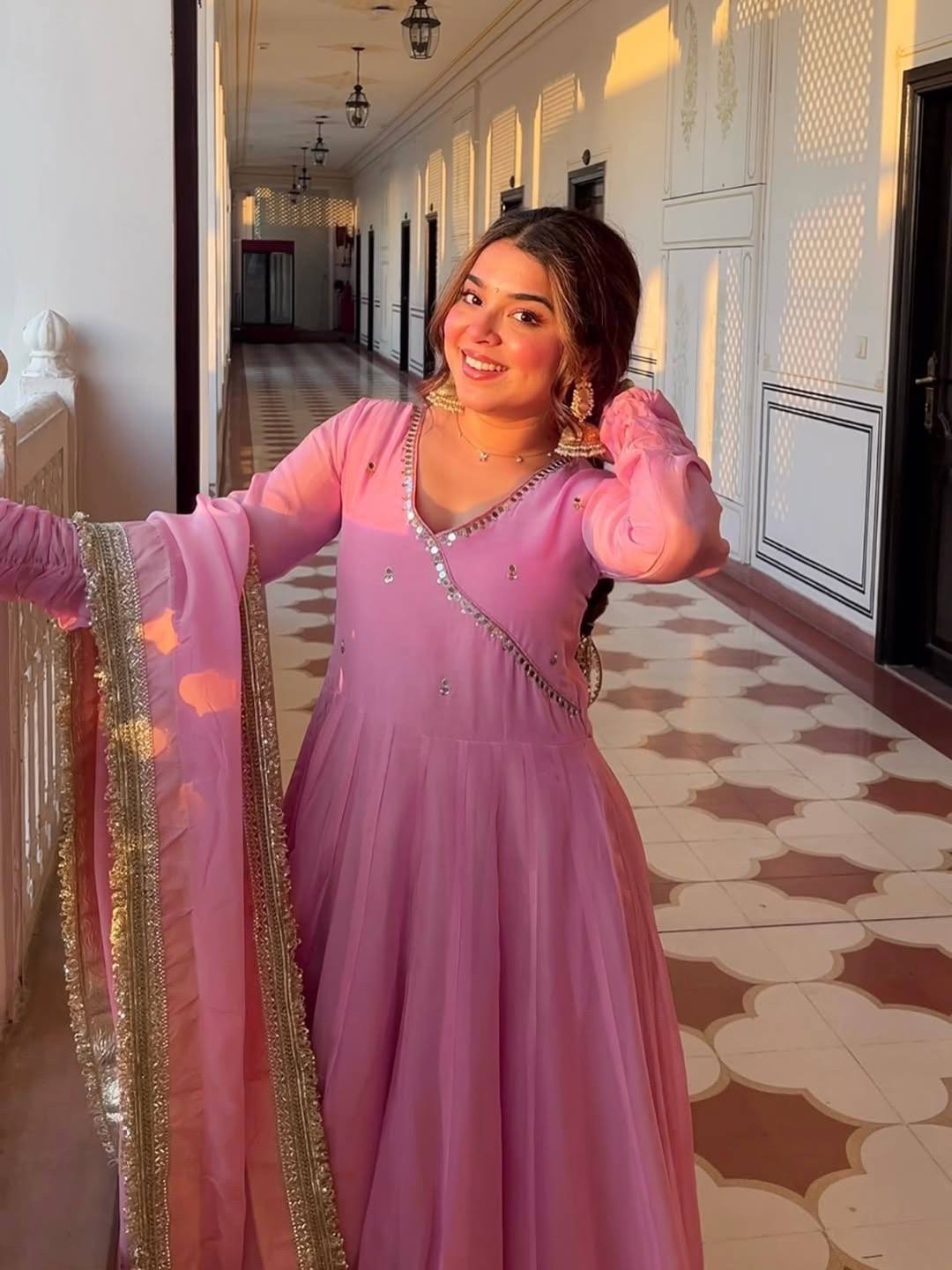Zehvara Tabby Organza Anarkali Set
