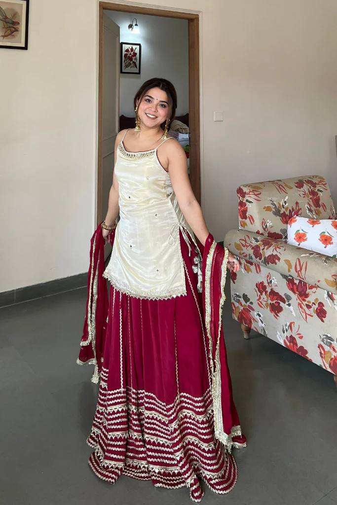 Meher Mirror Work Lehenga Set