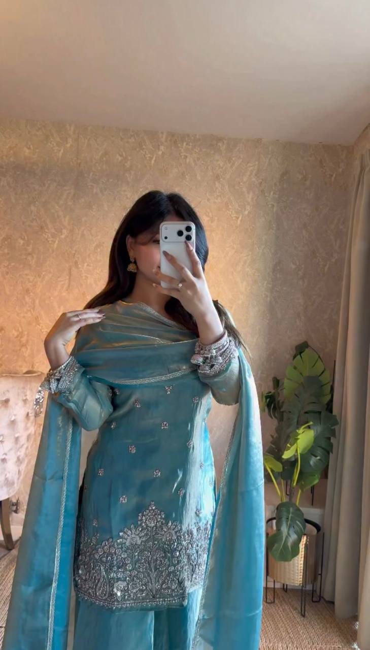 Aafreen Luxe Silk Plazo Set