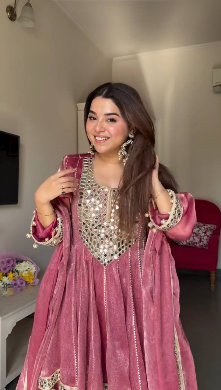 Aaira Meher Mirror Work Dhoti Style Suit Set