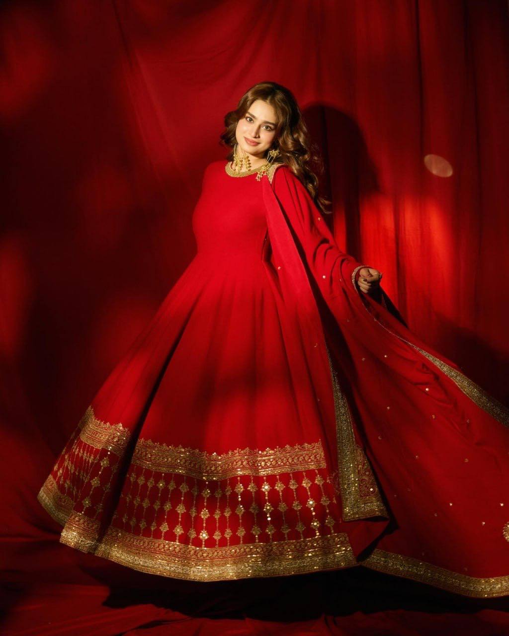 Aarna Festive Red Anarkali
