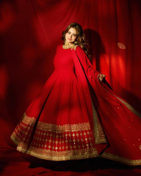 Aarna Festive Red Anarkali