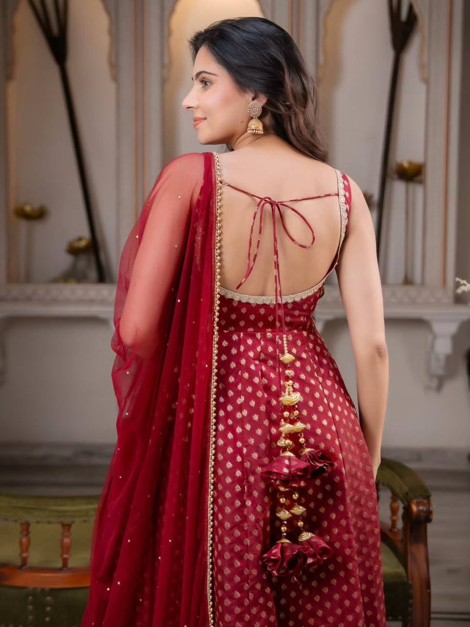 Anaya Maroon Majesty Anarkali Set