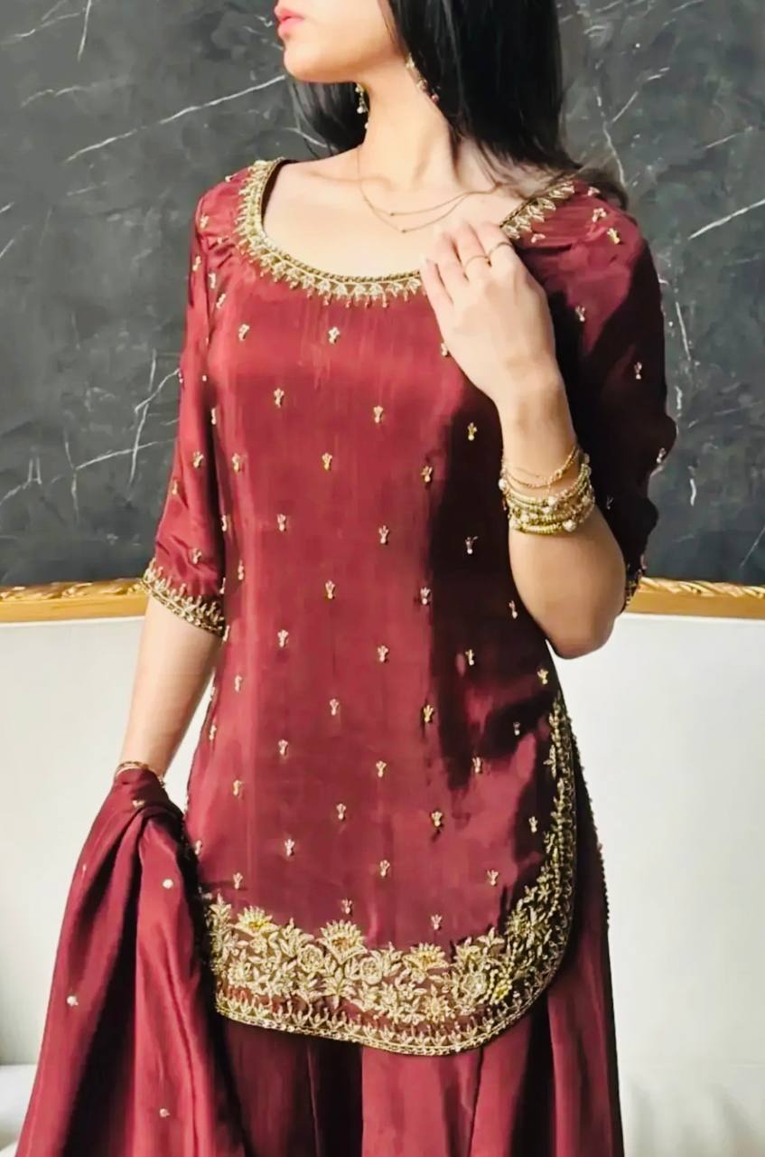 Avenira Silk Charm Palazzo Set