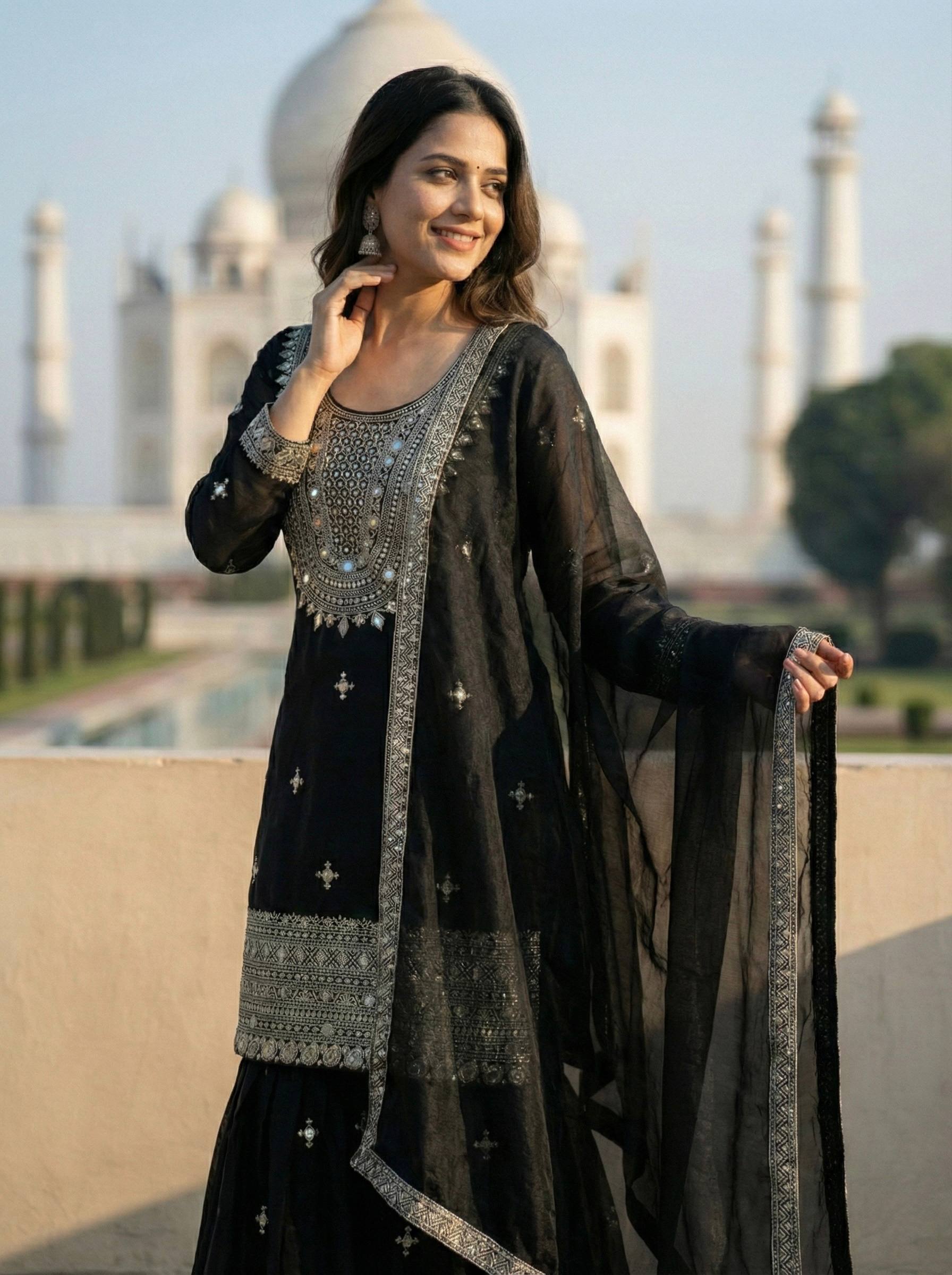 Mirzara Mirror Glow Sharara Set