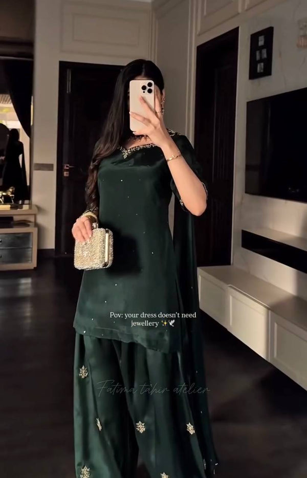Aafiya Diamond Crep Farshi Set