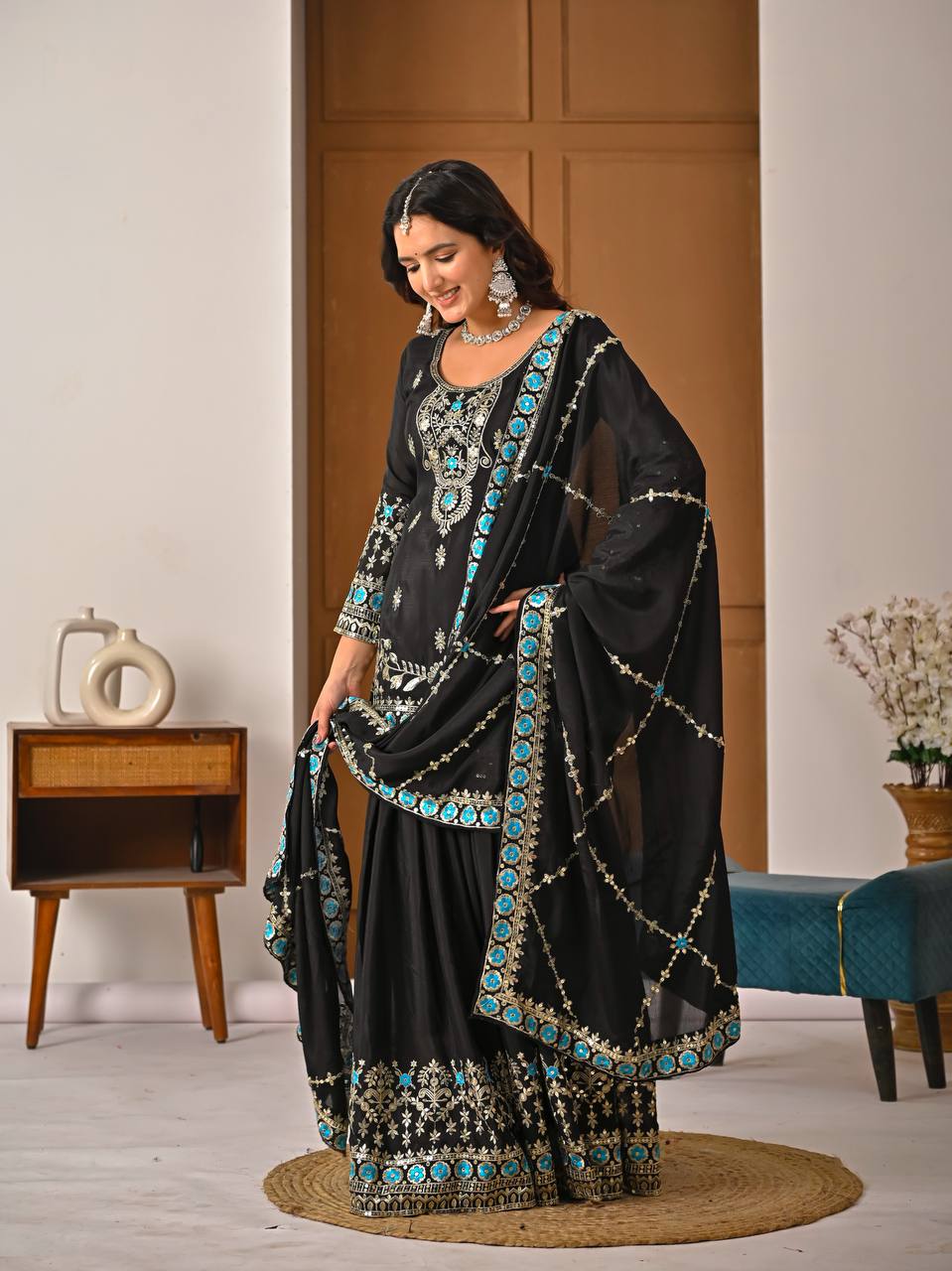 Zareen Vichitra Silk Sharara Set