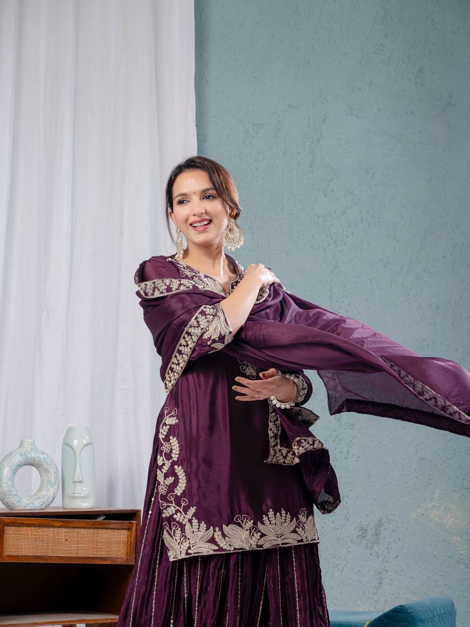Zarevia Chinnon Code Sharara Set