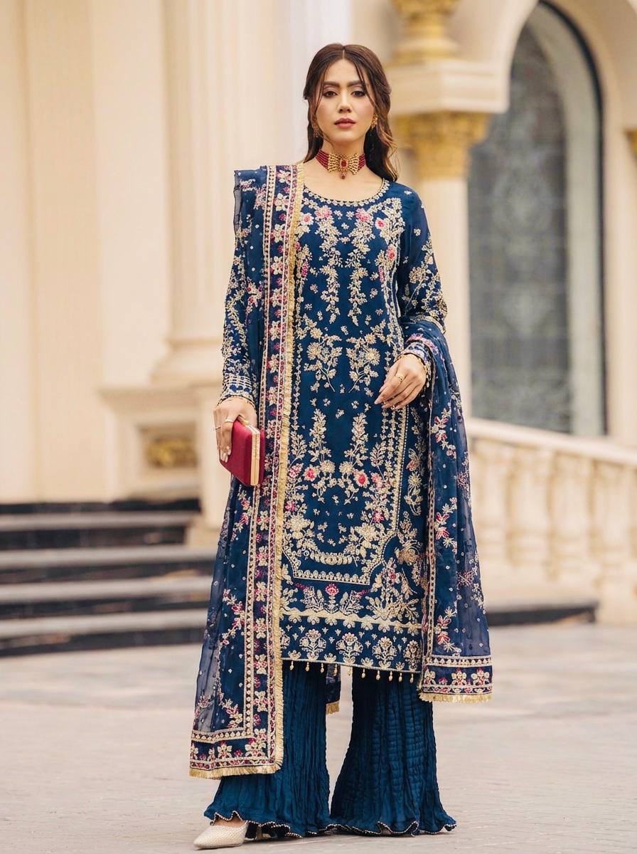 Zynara Georgette Beads Palazzo Set