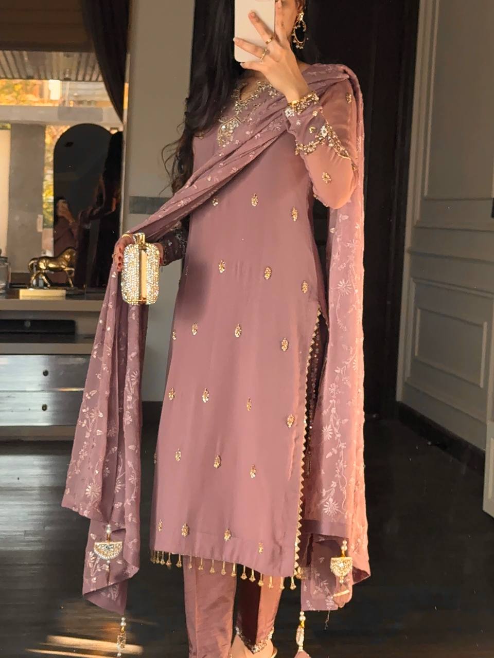 Zareeva Georgette Beads Pant Set