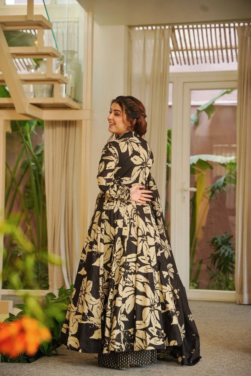 Myra Maslin Cotton Digital Print Anarkali Set