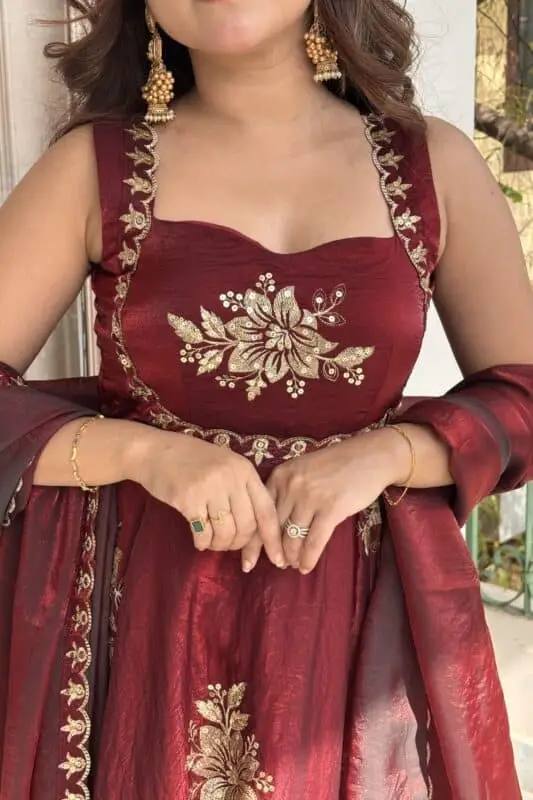 Premium Anarkali Jali Plazo Set