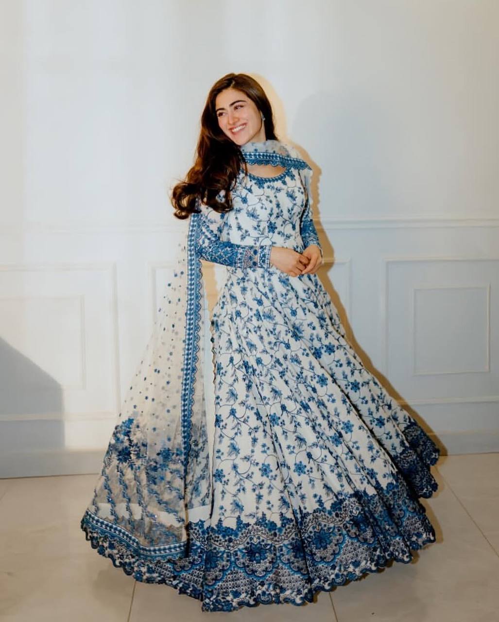 shaal Noor Floral Anarkali Suit Set