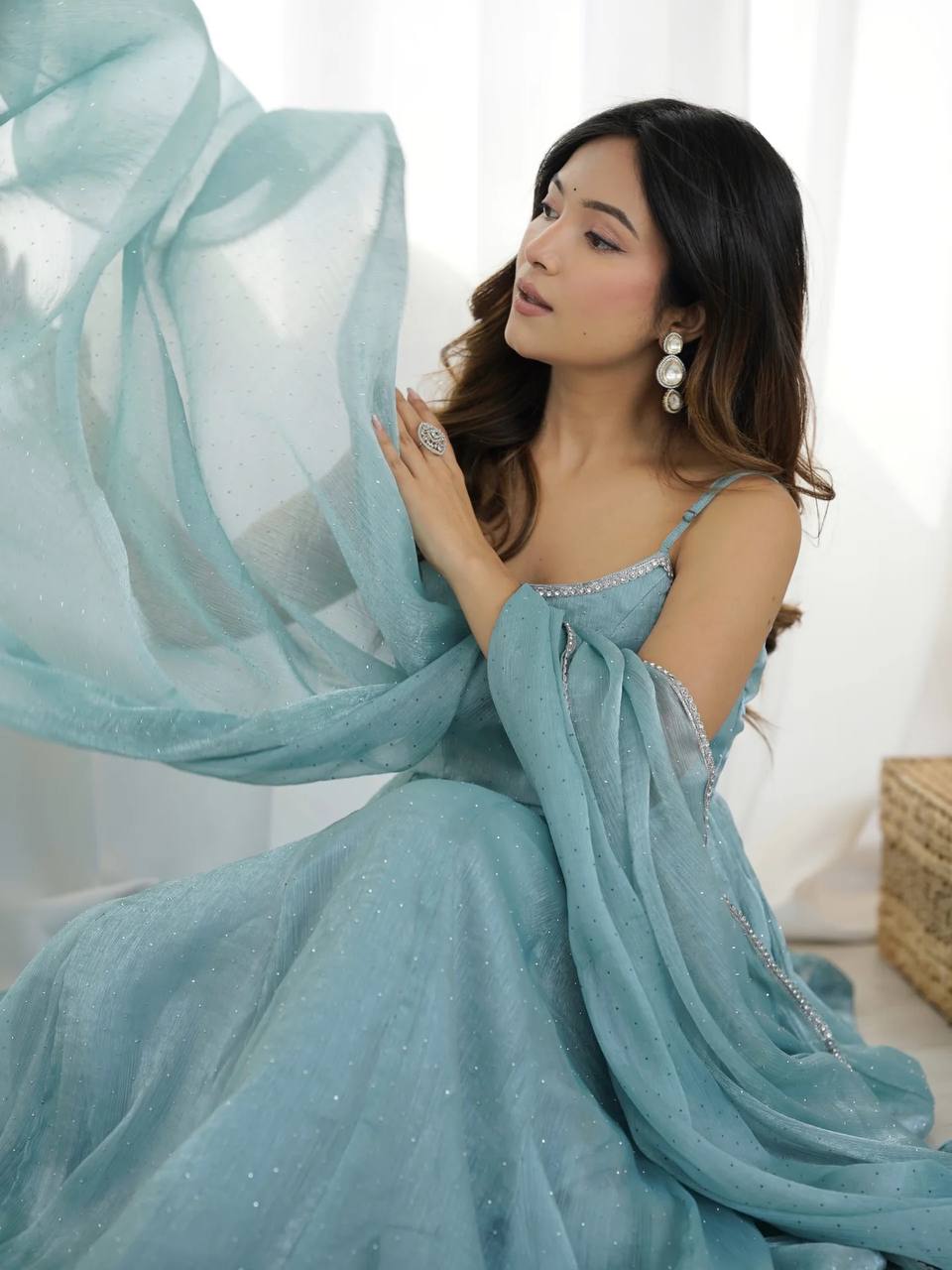 Zehra Glam Crunch Silk Set