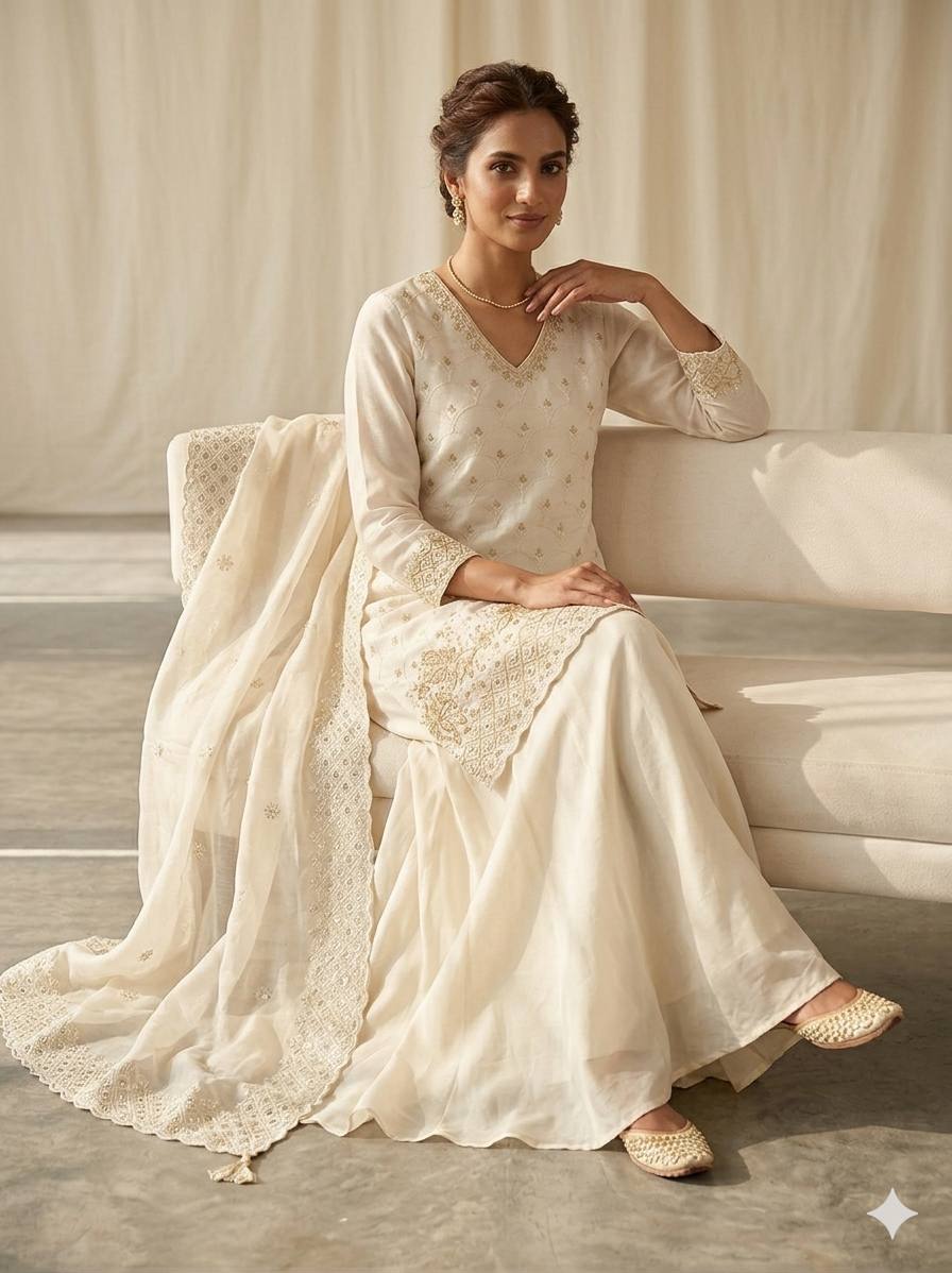 Anaya Ivory Palazzo Set