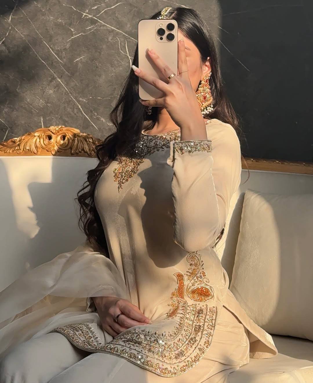 Avelira Satin Glow Sharara Set