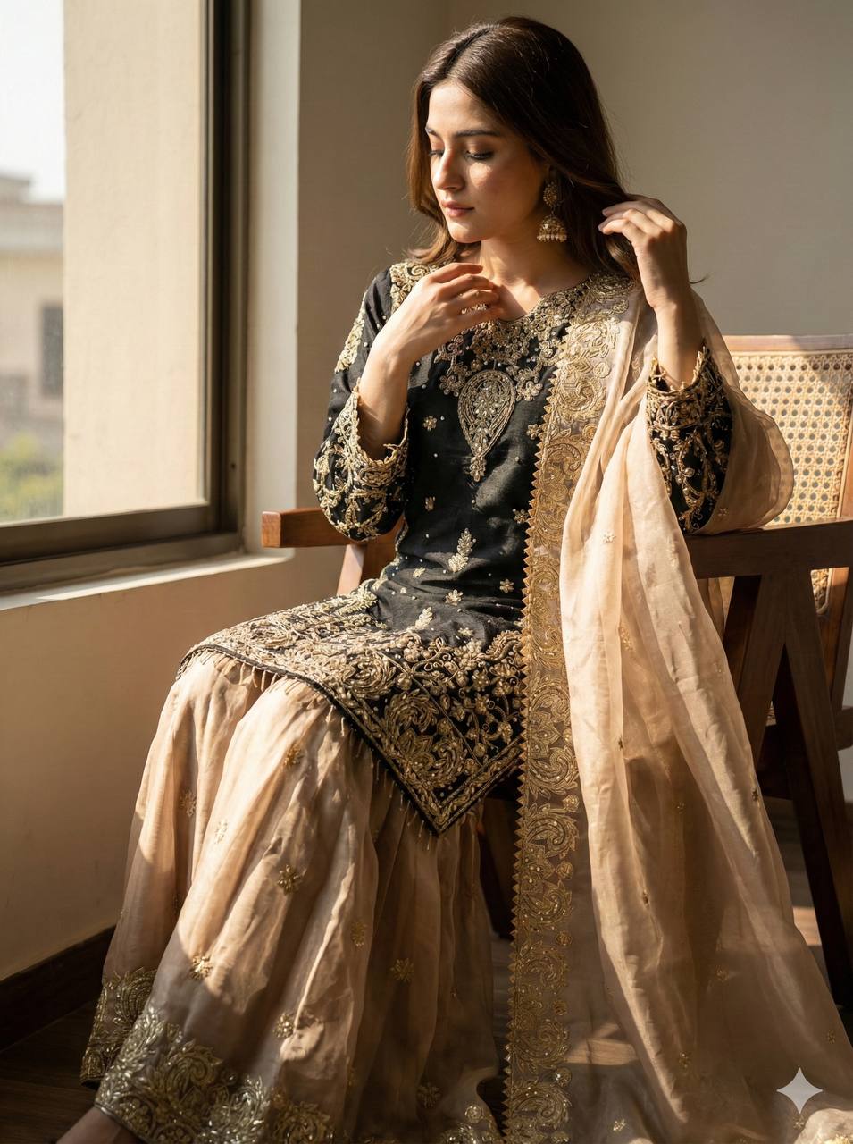 Azirra Dori Spark Sharara Set