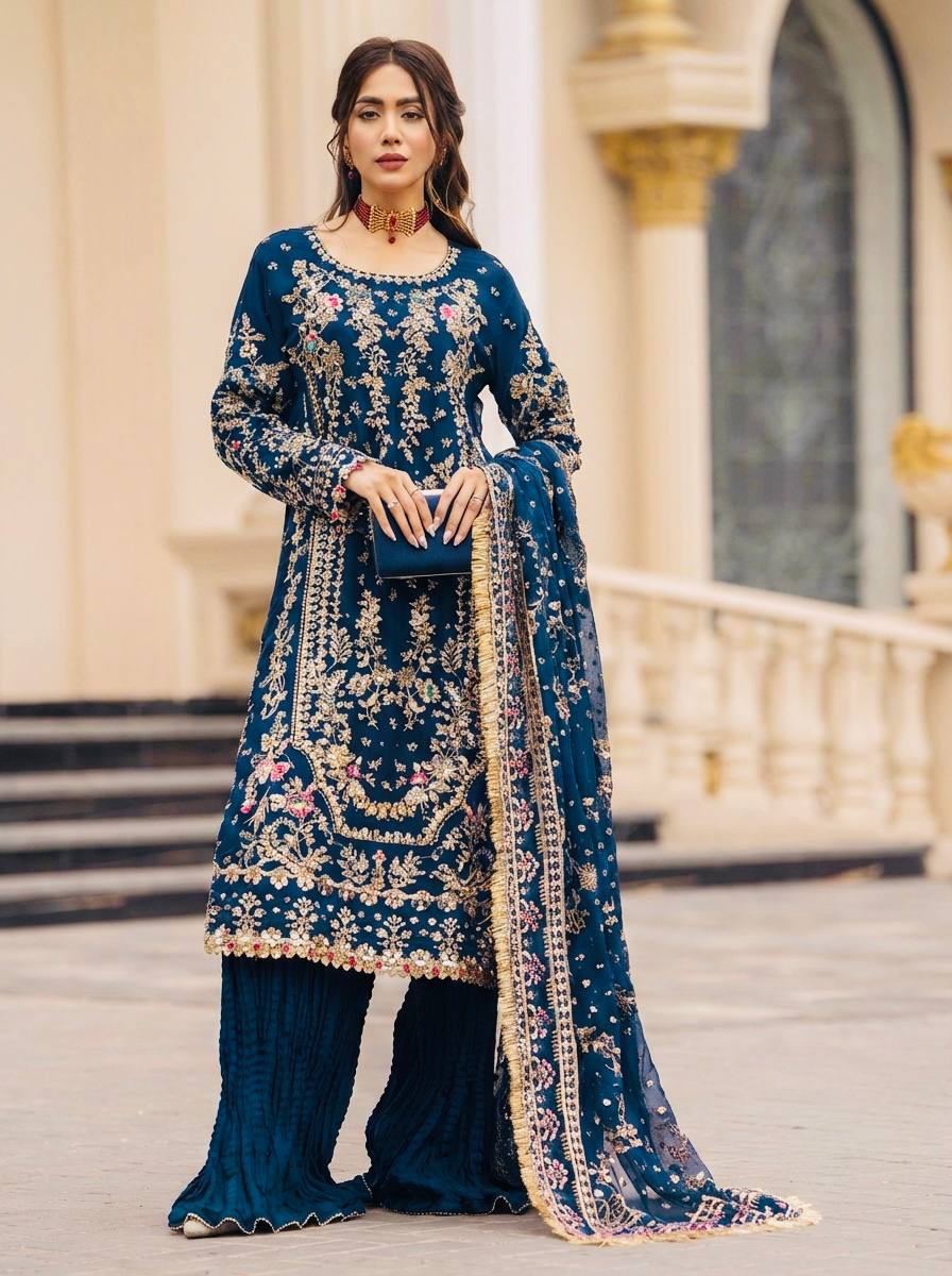 Zynara Georgette Beads Palazzo Set