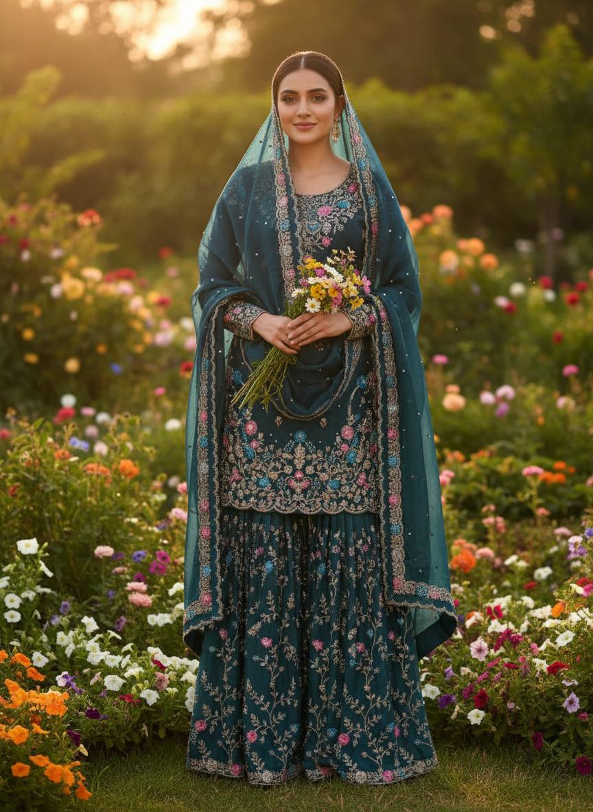 Ziranya Jmc Silk Moti Anarkali Set