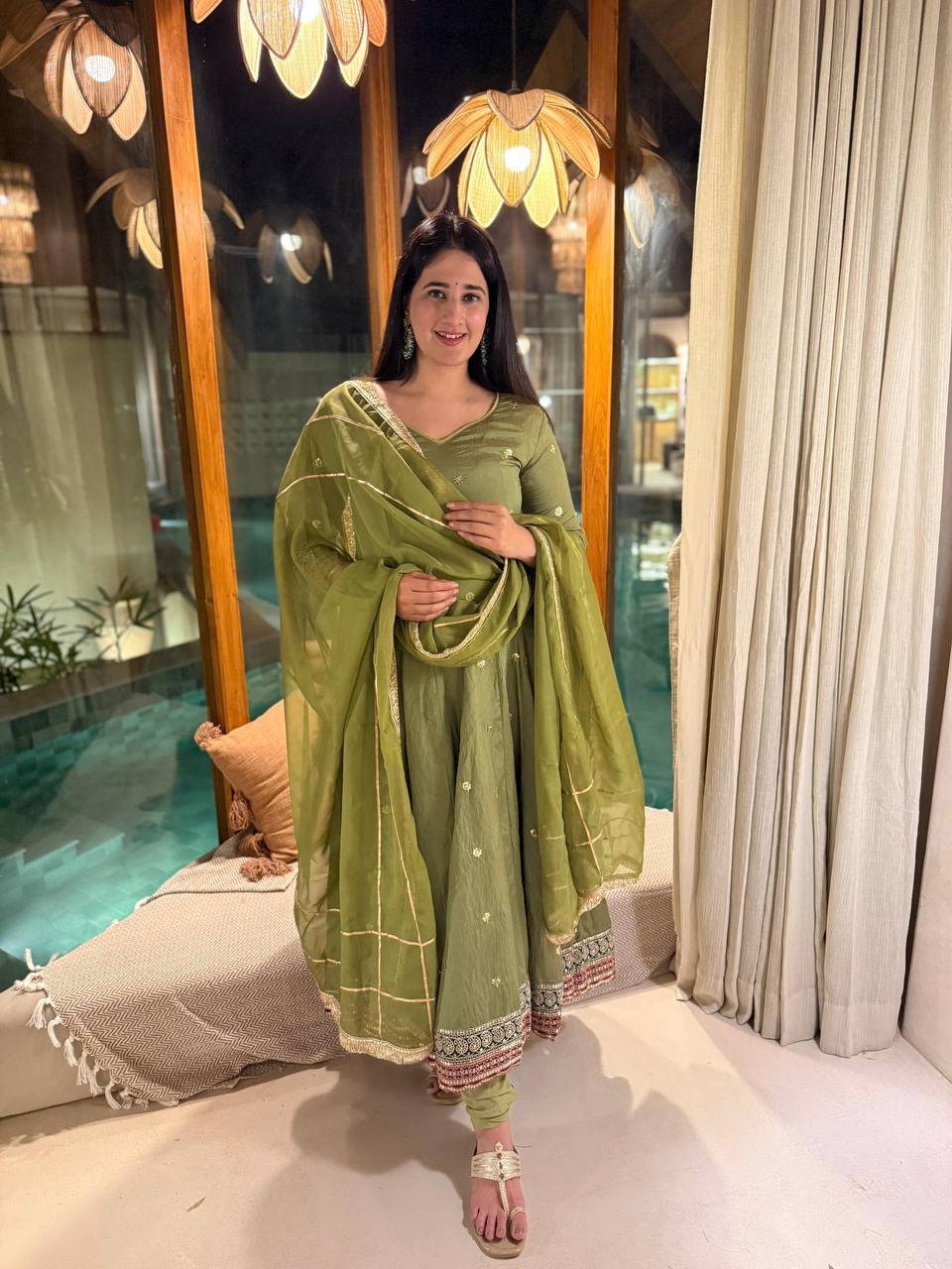 Royal Vichitra Silk Anarkali Set