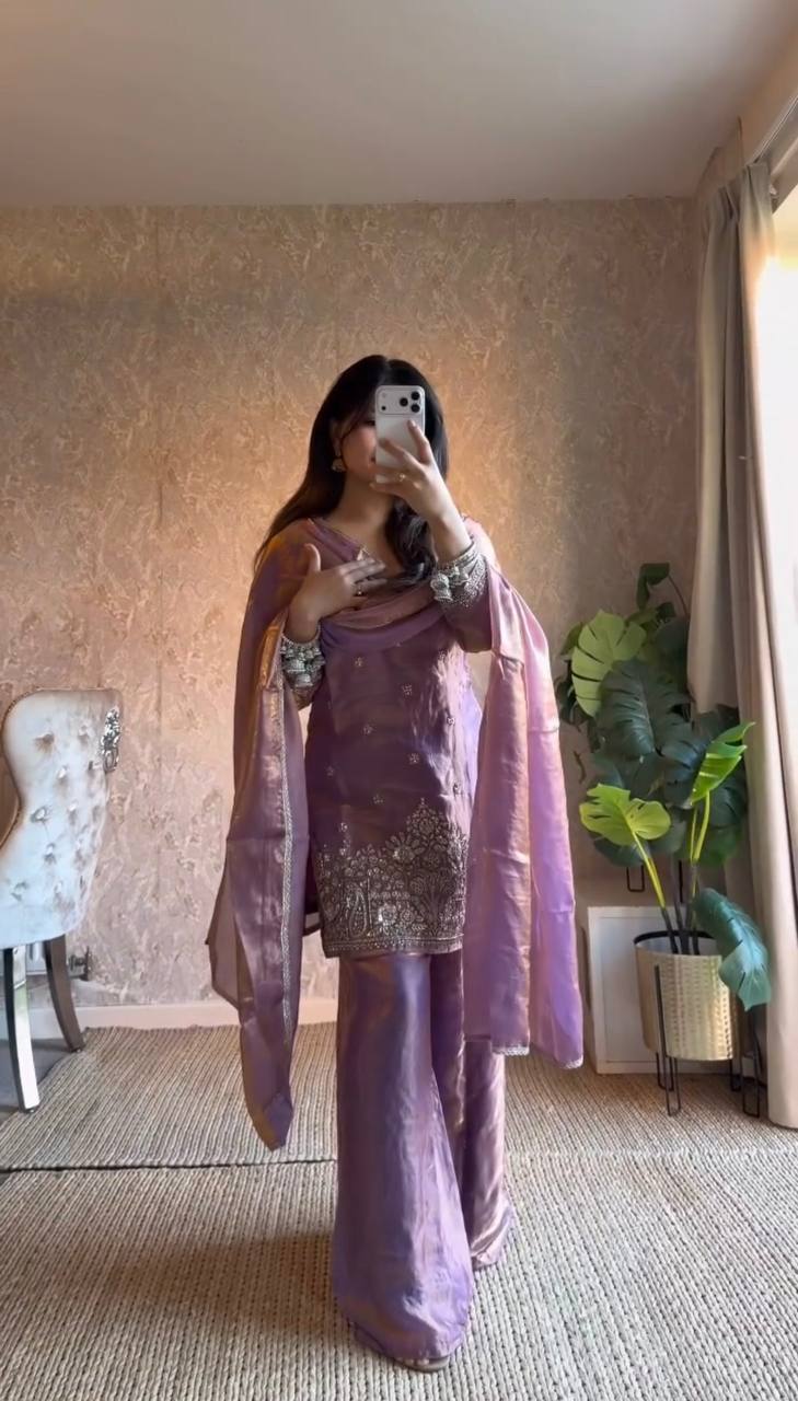 Aafreen Luxe Silk Plazo Set