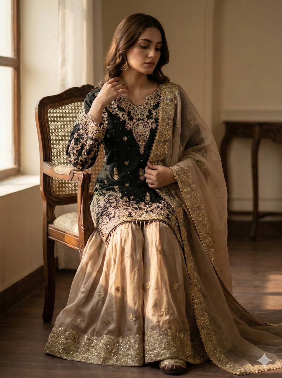 Azirra Dori Spark Sharara Set