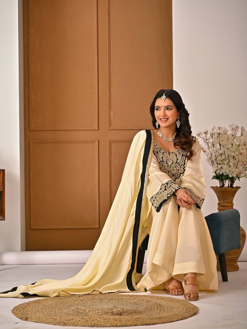 Ravina Roman Silk Diamond Sharara Set