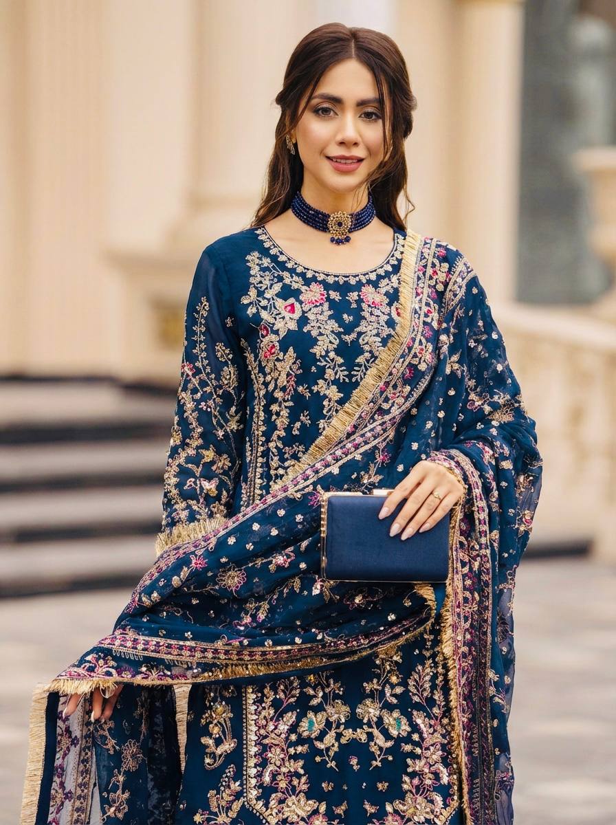 Zynara Georgette Beads Palazzo Set
