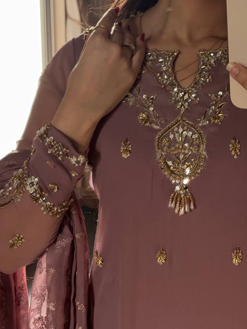 Zareeva Georgette Beads Pant Set