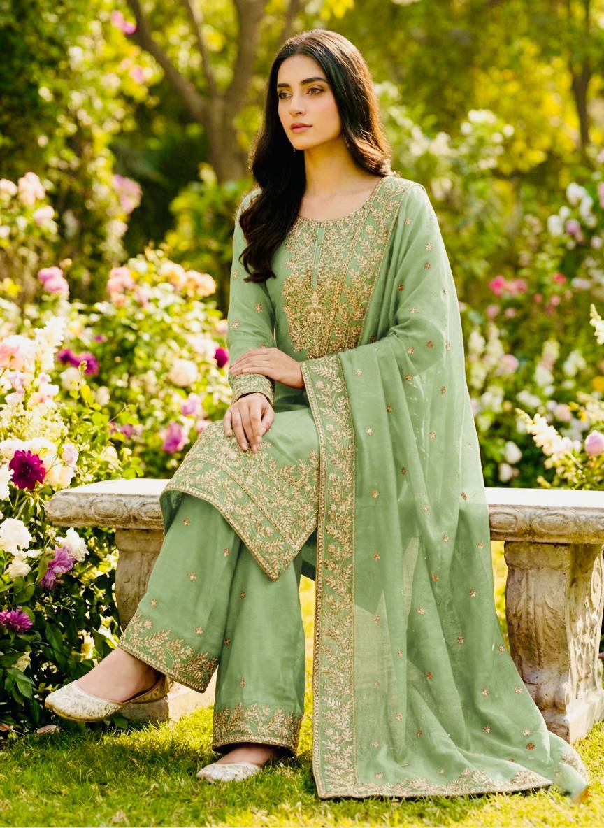 Zynera Gmy Silk Luxe Palazzo Set