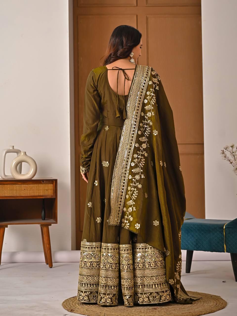Ishmika Vichitra Silk Anarkali Suit Set